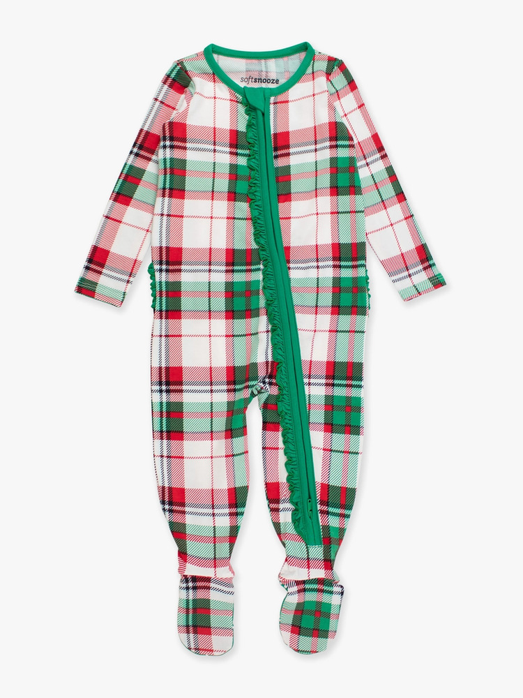 Ruffled Holiday Cotton Modal Sleeper  🎄 | Soft Cotton Modal | 2-Way Zip